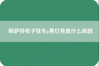 帕萨特电子驻车p黄灯亮是什么原因