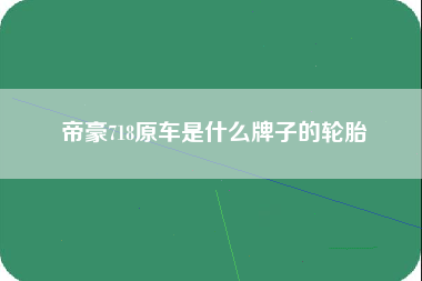 帝豪718原车是什么牌子的轮胎