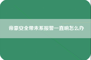 帝豪安全带未系报警一直响怎么办