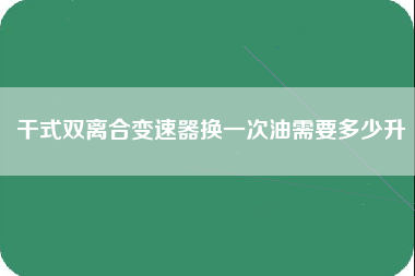 干式双离合变速器换一次油需要多少升