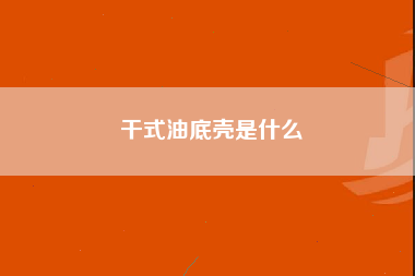 干式油底壳是什么