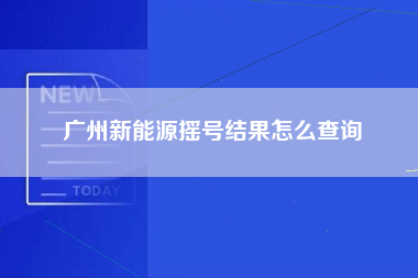 广州新能源摇号结果怎么查询