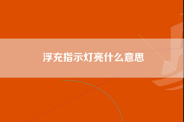 浮充指示灯亮什么意思