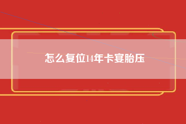 怎么复位14年卡宴胎压