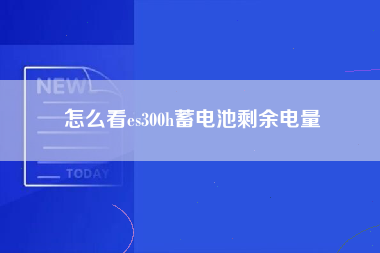 怎么看es300h蓄电池剩余电量