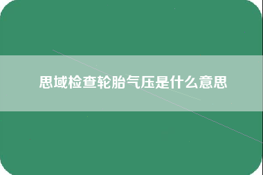 思域检查轮胎气压是什么意思