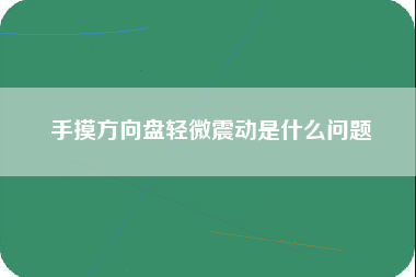 手摸方向盘轻微震动是什么问题