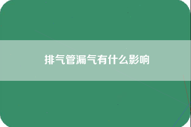 排气管漏气有什么影响