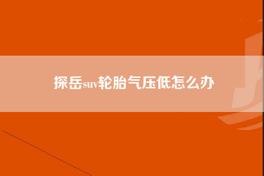 探岳suv轮胎气压低怎么办