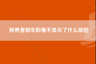 探界者倒车影像不显示了什么原因