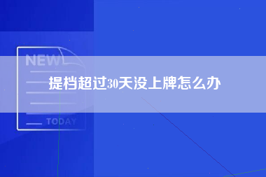 提档超过30天没上牌怎么办