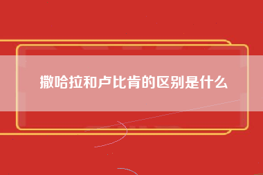 撒哈拉和卢比肯的区别是什么