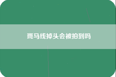 斑马线掉头会被拍到吗