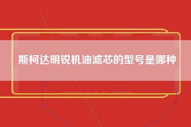 斯柯达明锐机油滤芯的型号是哪种