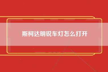 斯柯达明锐车灯怎么打开