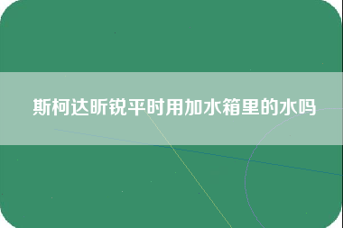 斯柯达昕锐平时用加水箱里的水吗