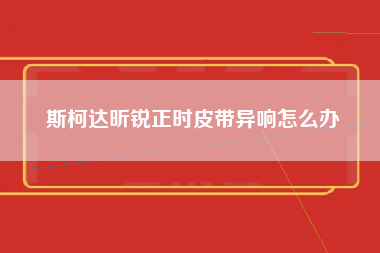 斯柯达昕锐正时皮带异响怎么办