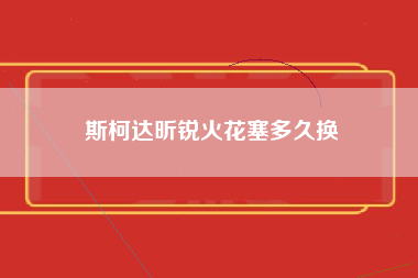 斯柯达昕锐火花塞多久换