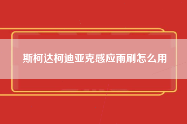 斯柯达柯迪亚克感应雨刷怎么用