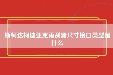 斯柯达柯迪亚克雨刮器尺寸接口类型是什么