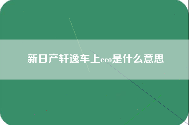 新日产轩逸车上eco是什么意思