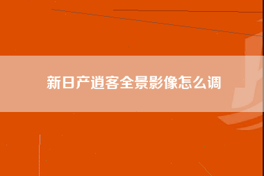 新日产逍客全景影像怎么调